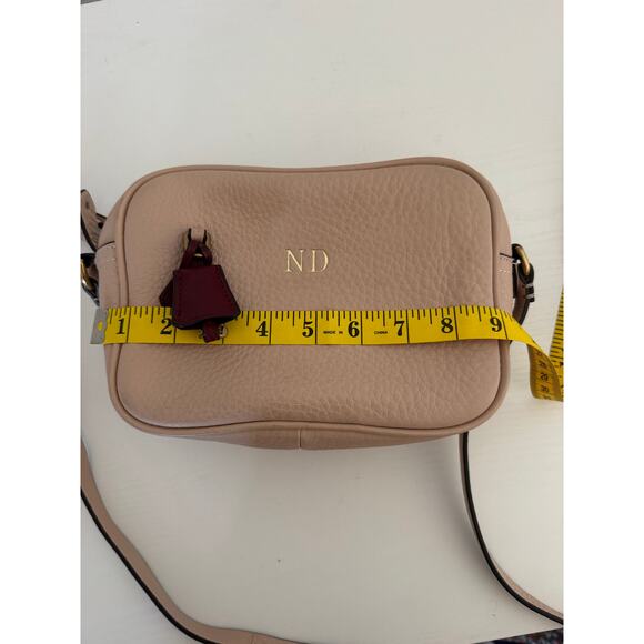 J. Crew Womens Pink Leather Monogrammed Crossbody Medium small Purse - Picture 7 of 8